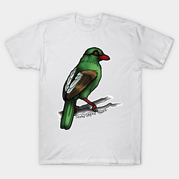 Javan Green Magpie 2 SING FOR SONGBIRDS T-Shirt by CelticDragoness